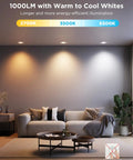 Slick Six Inch Smart Retrofit Recessed Can Lights With Wifi Direct Connect Pushing One Thousand Lumens Fully Dimmable in living space