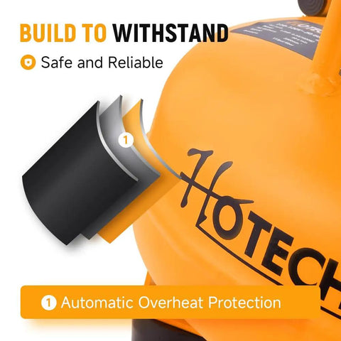 Hoteche 9 Liters Vertical Air Compressor, Matte Yellow Finish, Dual Display Gauge With Pressure Regulator And Ball Valve, 9A Powerful Motor, High Speed 3500Rpm, For Garage Shop And Auto Detailing Tasks