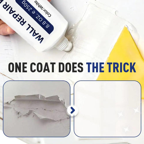 Close-up of Drywall Patch Repair Kit with Scraper showing application of paste for wall hole and crack repair.