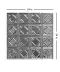 2x2 Ft Tin Plated Steel Wall And Ceiling Panels Kit - Nail Up Metal Tiles, Silver Brushed Finish, 24x24 inch panel
