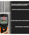 Pro-Grade 3-In-1 Wall Stud Finder Scanner with large display, LED ring, and durable design for accurate scanning of walls.