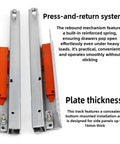 Heavy Duty Side Mounted Ball Bearing Drawer Slides Full Extension Push To Open Mechanism, 18 inch cold rolled steel with press-and-return system.