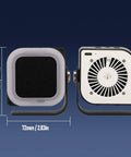 DIY Solder Smoke Absorber And Portable Fume Extractor, 15000RPM High-Flow Fan, front and side view with measurements