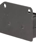 Front Left Engine Mount For 1956 To 1974 Mg Mga Mgb Midget 1.5 Liter I4, black steel construction, side view showing mounting holes.