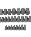 Beast Of A Screw And Fastener Extractor Set 25 Piece Molybdenum Steel Damaged Screw Remover Kit For Rusty Bolts And Nuts showing various sizes