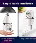 1080P Light Bulb Camera With Night Vision And 360 Degree Wireless WiFi Security Motion Detection Alarm Plug And Play E27 Socket