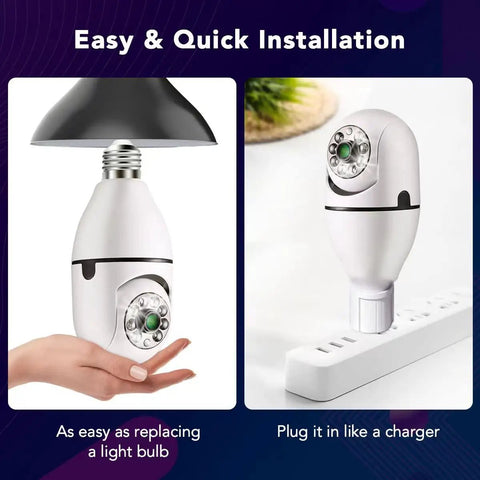 1080P Light Bulb Camera With Night Vision And 360 Degree Wireless WiFi Security Motion Detection Alarm Plug And Play E27 Socket