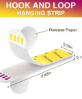 Diagram of Heavy Duty Picture Hanging Strips XL 20 Pairs 40 Strips Damage Free Hanging No Nails showing dimensions and adhesive