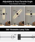 Total Vibe Shift Battery Operated Wall Sconce Set Of Two With Remote Touch Control Dimmable Led Wireless Black Light 350 Degree Rotation showcasing flexible rotating angles.