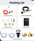 Portable Propane Water Heater And Pump Kit For Off Grid Camping And RVs, Instant Hot Water With Tankless Gas Shower System packing list