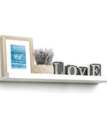 White Floating Wall Shelf With Picture Ledge Easy To Install No Fuss To Remove Modern MDF Shelves With Hidden Brackets Wall Mount Storage 4.5 Inch Deep 35.4 Inch Wide 3.5 Inch High Clean Contemporary Look displaying decor