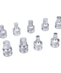 Heavy Duty Nine Piece Three Quarter Inch Drive Hex Spline Socket Set Forged From Premium Chrome Molybdenum Steel, various sizes shown.