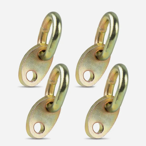 Heavy Duty Engine Lift Bracket Set 4 Piece, Adjustable Barrel Lifting, Aluminum Alloy Construction, Built Tough Safety Assured Engine Lifting Eye Bolt Kit for Garage Use and Versatile Auto Repair Projects, four gold brackets
