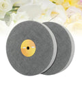 Pro Grade Nylon Fiber Polishing Wheel And Buffing Disc For Metal And Wood, dual disc set against floral background