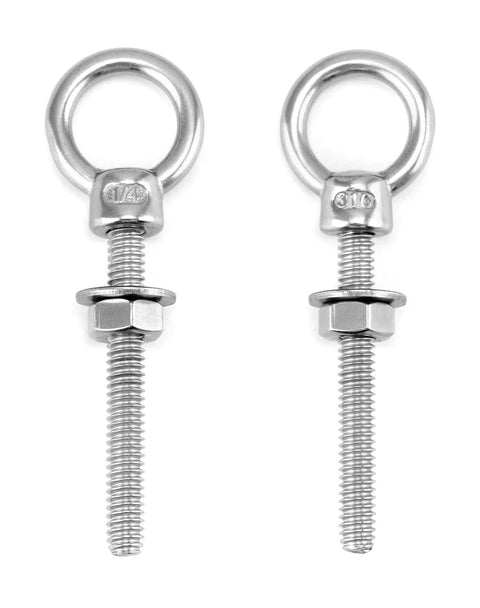 Two Ten Pack 316 Stainless Shoulder Eyebolts One Quarter Inch By Two Inch With High Corrosion Resistance And Four Hundred Pounds Working Load Limit