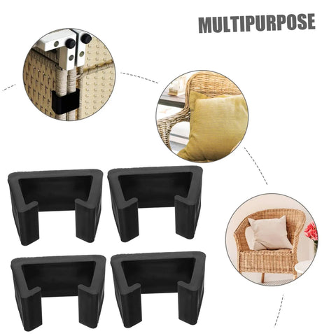 Rattan Furniture Clips Set 4 Pack For Outdoor Patio And Living Room Easy Install Sofa Alignment Fasteners in black