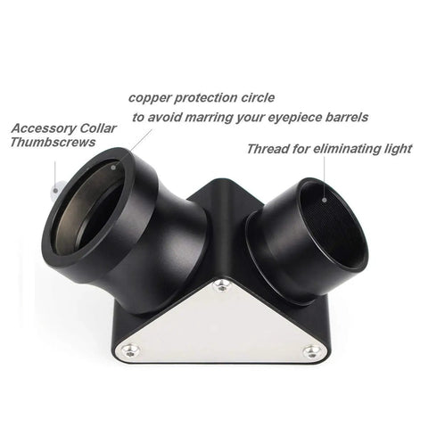 Dielectric Star Diagonal 1.25 Inch 90 Degree, fully metal construction, high reflectivity, essential telescope accessory.