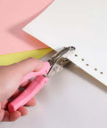 Star Shaped Hole Puncher With Soft Grip Handle Metal Single Hole Punch for crafts, cutting star shapes in paper, pink handle