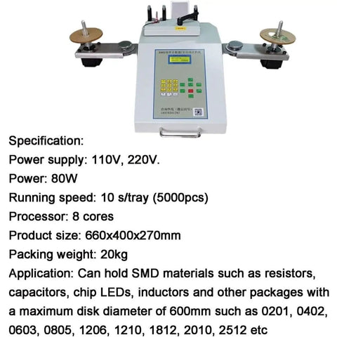 Rock Solid SMT SMD Parts Counting Machine With Auto Leakage Detection And LCD Display For Heavy Duty Electronics Assembly, top view.