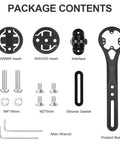 Aero Integrated Out Front Handlebar Mount System for Bikes, package contents with inserts, screws, allen wrench, and gasket