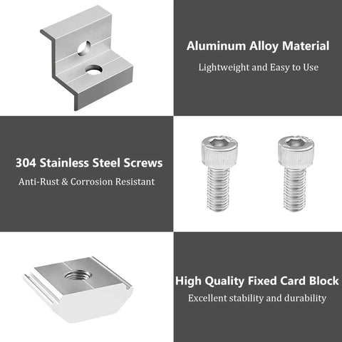 Heavy Duty 10 Pack Solar Panel End Clamps For 30 mm And 35 mm Pv Modules With Premium 304 Stainless Steel Hardware Built Tough aluminum alloy material and stainless steel screws.