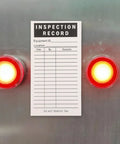 Inspection record with 30 Pieces Equipment Maintenance Inspection Stickers 5 Inch By 3 Inch Monthly Log Labels for workplace tracking.