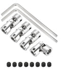 4Pcs 8mm To 8mm Universal Joint Shaft Coupling Kit For Model Cars And Ships, 45 Degree Rotatable Joints In SAE 1045 Steel, Includes Screws And Wrench