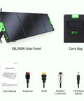 Massive 1843.2Wh LiFePO4 Portable Power Station With 2400W Peak Output, Includes 2x200W solar panels and connectors