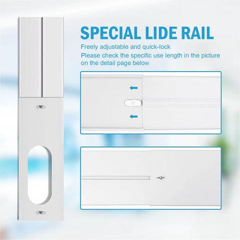 Portable Window Kit For Air Conditioner With 5 Inch Exhaust Hose Adjustable Coupler And Seal Sliding Vent Rail detail view