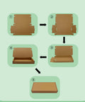 Heavy Duty 5X4X1 Small Shipping Boxes 50 Pack assembly steps shown in five images, featuring corrugated cardboard mailers.