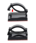 Self Adhesive Cable Clips With 3M Adhesive For Tidy Cables Wire Holder Clamp Black, front view, showing cuttable channel and clip opening.