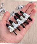 Dude Get This Heavy Duty Rivet Nut Tool Kit With 86 Pieces For Metal Work And Easy Blind Riveting That Makes Assembly Super Smooth And Totally Slayed For Any Serious Project: five aluminum rivet nuts in hand