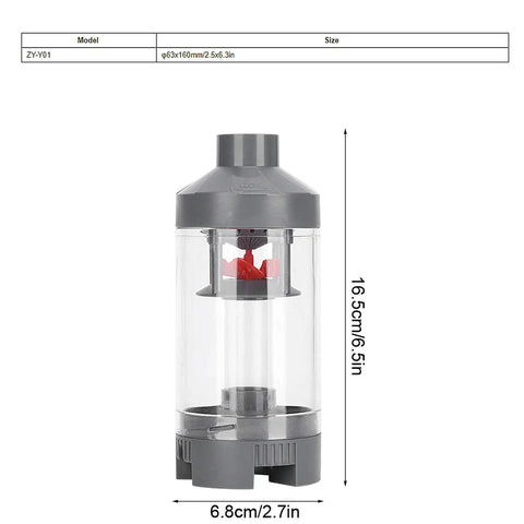 Ultra Quiet Aquarium Submersible Pump With Three Stage Filtration System for Backyards and Ponds, dimensions shown