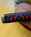 Dope DIY Tsuka Sword Handle Kit Ten Point Two Inch For Samurai Katana with black silk wrap and alloy fittings