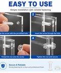 Dope Transparent M4x12mm Acrylic Screws With Matching Hex Nuts Kit No Sweat Assembly Sweet For DIY Model Building Display Cases showing installation steps.