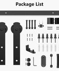 4Ft Sliding Barn Door Hardware Kit For 1 3 Eighths To 1 3 Fourths Inch Doors Heavy Duty Black I Shape Hangers and accessories