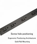 One Pair Three Stage Drawer Slides Cold Rolled Steel Built Tough As Nails Heavy Duty Closet Glides showing screw hole positioning.