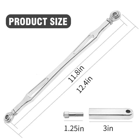 Chrome Gear Shift Linkage Replacement For Harley Softail Dyna Touring Road King Electra Street Glide Tri Glide 1986 And Later Billet Aluminum Build Smooth Shifting Easy Adjustment Slick Chrome Finish, 11.8in linkage size