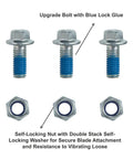 Upgrade bolts and self-locking nuts with washers for Beefy 4 Inch Wide Heavy Duty SDS Plus Floor Scraper.