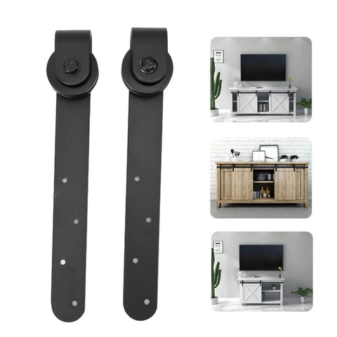 Heavy Duty Sliding Barn Door Hardware Kit for Single Or Double Bypass Doors with smooth quiet wooden door track system visible
