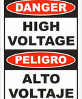 Big Time Heavy Duty High Voltage Danger Warning Sign 8X12 Inch Rust Proof Metal Placard with bilingual safety warning.