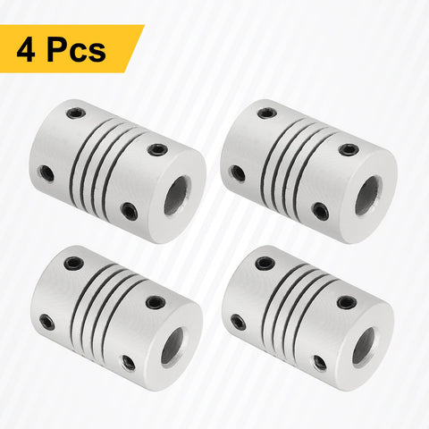 4 Pack Flexible Shaft Couplings 6mm to 6mm Aluminum Alloy Joint Connectors, 16mm Diameter, 23mm Length, for 3D Printer CNC