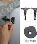 T Shaped Iron Door Hinges 8 Inch Black Painted Built To Last Heavy Duty Gate Hinges Replacement For Home Doors Two Pieces