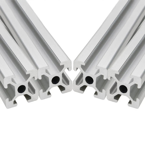 4 Pack 2020 Aluminum T Slot Extrusion European Standard Anodized Linear Rail For CNC Machines And 3D Printers, Silver Finish, 200mm