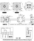 Sleek 1 Set 200 To 2000mm SFU2005 And SFU2010 Ballscrew Kit With 20mm Diameter Dia installation dimension reference diagram