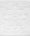 Snowflake PVC 2x2 Ceiling Tile Pack Of 10 White Matte Lay In Or Glue Up Lightweight Design with intricate snowflake pattern