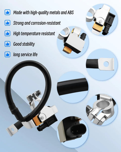 Intelligent Battery Sensor Replacement For BMW 328i 335i M3 E90 E92 E93 Two Pin Connector showing durable metal and ABS construction.