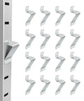 Rock Solid Steel Shelf Support Clips That Hold Up Like A Champ 16 Piece Set for Garage and Cabinet Storage, showing durable clips.