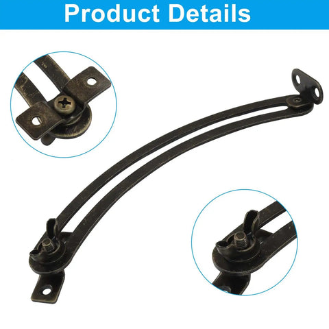 Close-up of 7 Inch Lid Support Hinges 4 Pack Black Left And Right Hand Adjustable Cabinet Closet Furniture Hardware