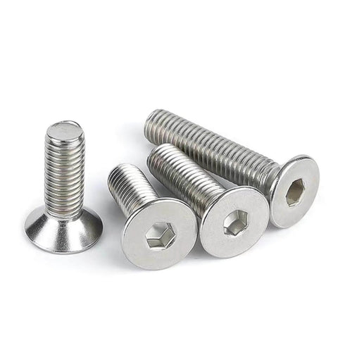 Flat Head Socket Cap Screws Set DIN7991 M1.6x3mm 304 Stainless Steel Machine Screws Allen Hex Drive Countersunk, multiple views